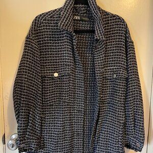 Zara Shirt Tweed Jacket